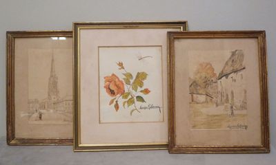 Francisque RABERAIN - ensemble de 6 dessins à l'encre, lavis…