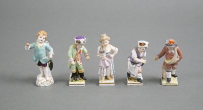 ALLEMAGNE, BERLIN Suite de 4 sujets en porcelaine émaillée p…