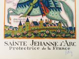 painting of a man riding a horse in front of a castle