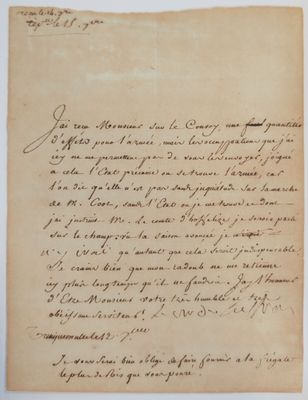 lettre manuscrite écrite à l'encre noire sur une feuille de papier