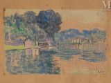 an image of a painting of a boat in a body of water