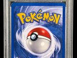 a close up of a pokemon card on a black background