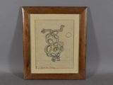 une vieille photo représentant un serpent avec un autre serpent sur le dos