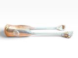pair of silverware spoons on a white background