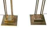two lamps that are sitting on a table