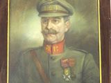 painting of a man in a military uniform in a wooden frame