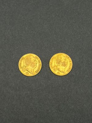 deux pièces d'or, dont l'une est un souverain et l'autre un souverain