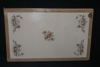 plateau de table vintage en émail - décor floral - petit déf…