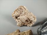 a piece of rock that is sitting next to some rocks
