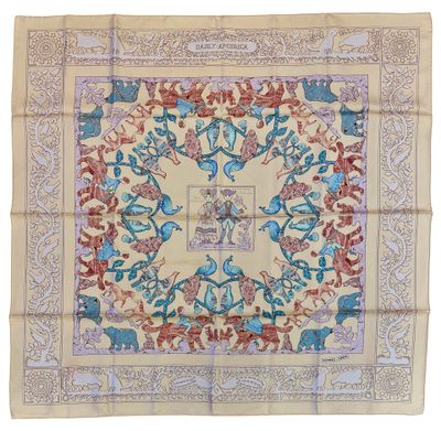 HERMES Paris Carré en twill de soie imprimée titré "Early Am… - Photo 1