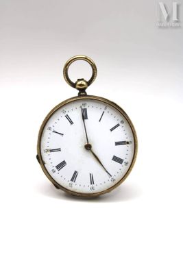 a close up of a pocket watch on a white background