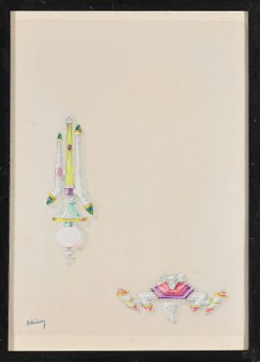 Philippe DELOISON (XXe). Dessin préparatoire des boucles d'o…