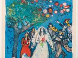 une image représentant un tableau montrant une fête de mariage dans un parc
