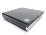 a black laptop with a blue sticker on it