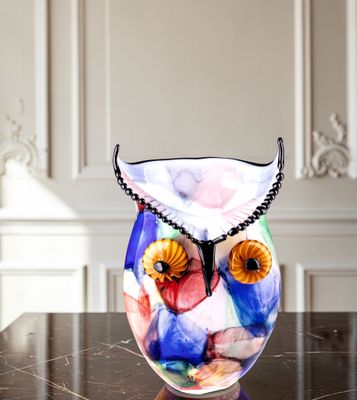 Murano (non signé): Grand vase figurant une chouette ou un h…