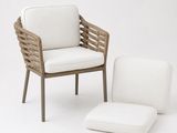 an image of a white chair and ottoman on a white background