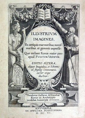 an old book with a picture of a man holding a sword and a woman standing next to him