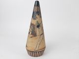 a vase with a picture of a woman and a man on it