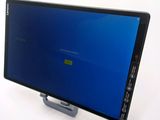 a computer monitor with a blue screen on top of it