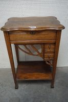 Table à couture Art nouveau - chêne - plateau rabattable ave…