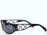 sunglasses with black frame and black lens on a white background