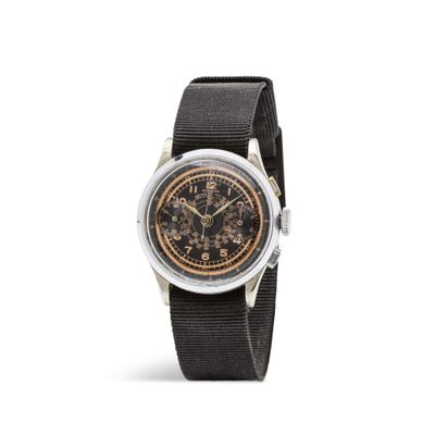 une image représentant une montre-bracelet avec un bracelet noir et un cadran marron