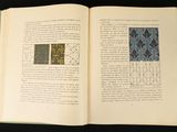 an open book with a picture of a pattern on it