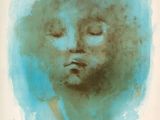 an image of a painting of a woman ' s face with her eyes closed