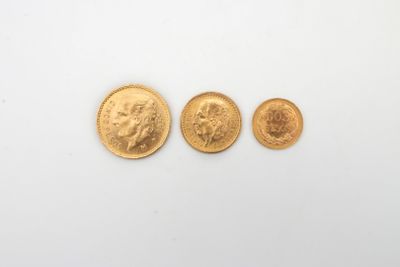trois pièces d'or, dont une souveraine et une autre souveraine