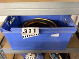 a blue box that has some wires in it
