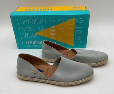 Espadrilles en daim pour femme, neuves dans leur boîte, couleur grise