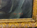 an image of a painting of a woman in a black dress