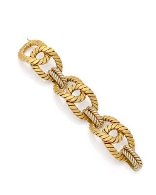 an 18k yellow gold bracelet with twisted links