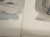 two pages of a book with drawings of a dog and a cat