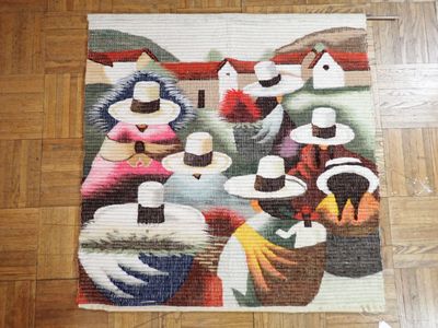 MEXIQUE, MEXICO, Tapisserie en laine à décor figuré de perso…