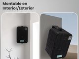 a picture of a picture of a black suitcase hanging on a wall