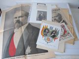 a lot of old postcards that are on a table