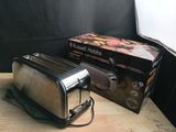 a toaster and a toaster sitting on a table