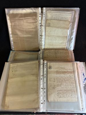 un livre ouvert contenant de nombreuses feuilles à l'intérieur