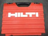 a red tool case that has a white logo on it