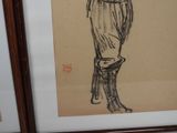 a picture of a drawing of a man with a hat and boots