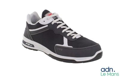 chaussures de sport pour homme, noires et blanches, avec des lacets blancs