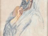 painting of an old man with a beard and a white robe