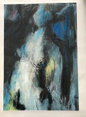 Etude sur papier Géraldine des HORTS (70X40) matière mixte