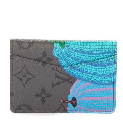 louis vuitt wallet with a blue and green flower design
