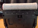 a black box with a towel on top of it