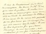 une vieille lettre manuscrite écrite à l'encre noire sur un morceau de papier