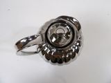 a silver ring with a flower design on it