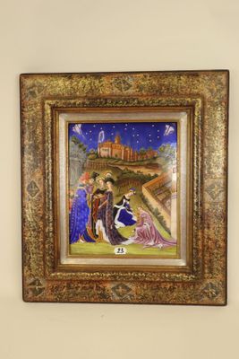 an image of a painting on a wall of a man and a woman