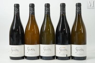 six bouteilles de vin sont alignées sur une table
